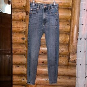 Zara - High Waist Skinny Blue Jeans - Size USA 0